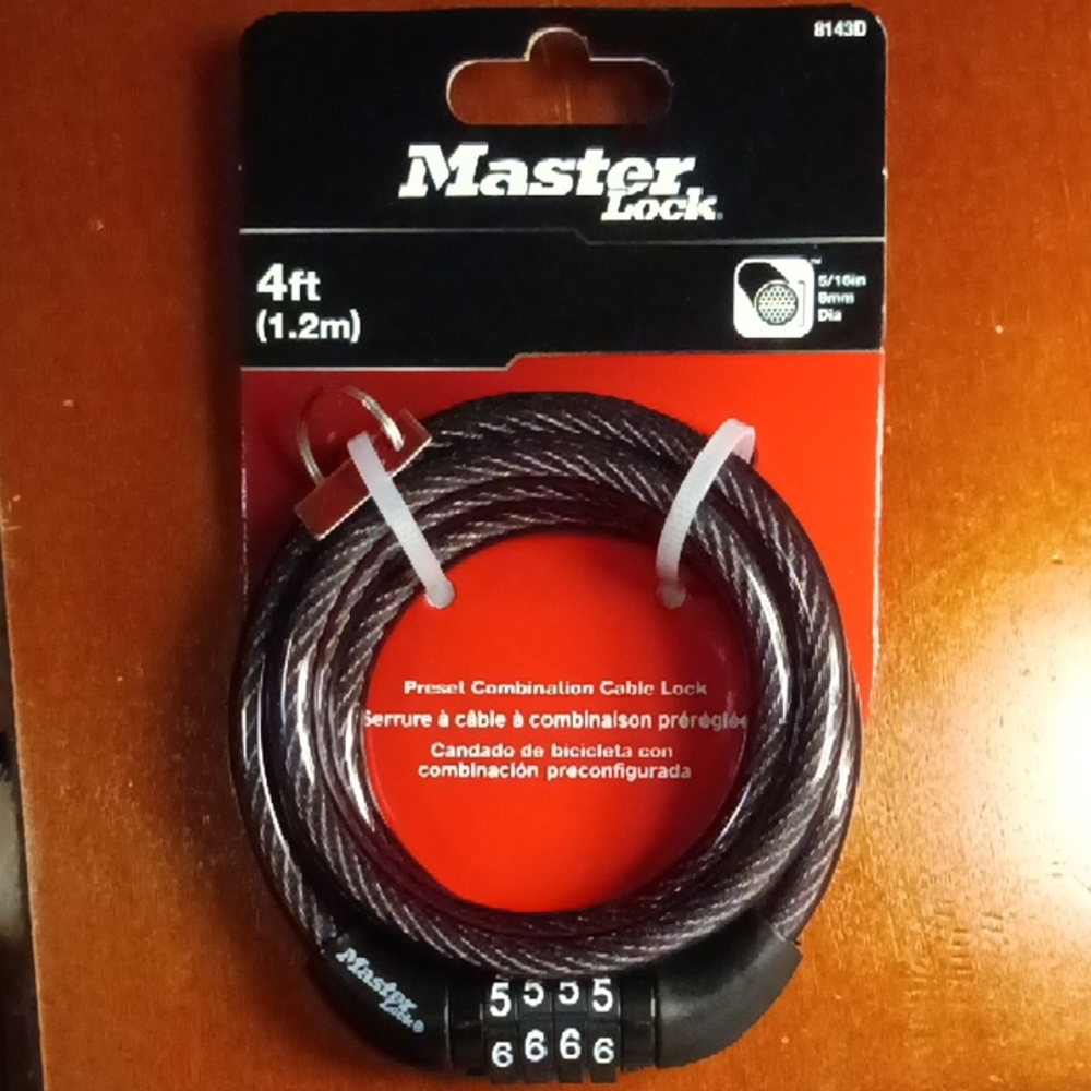Black Combination Cable Lock